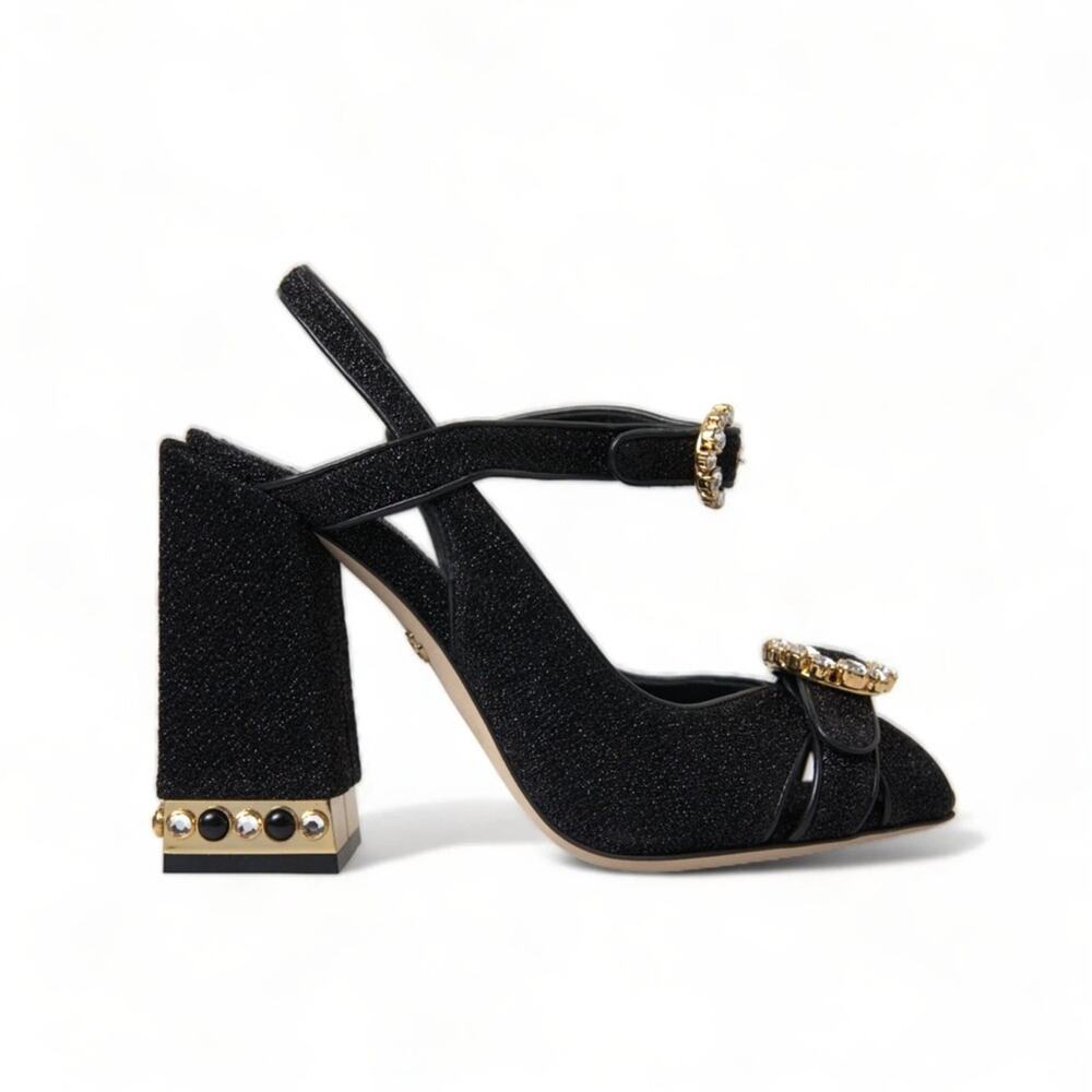 Dolce & Gabbana Round Crystal Block Heels